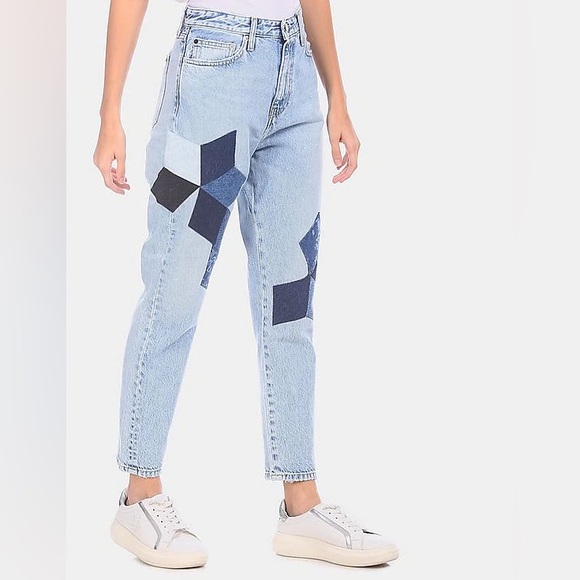 CALVIN KLEIN Women Patchwork Cotton Jeans in size US 26 - Picture 3 of 4